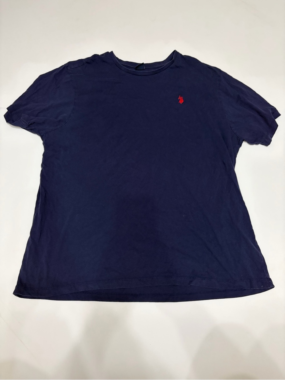 U.S. Polo Assn. Navy Short-Sleeve Crewneck Tee with Red Logo Classic casual